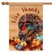 Turkey and Pumpkins "Give Thanks" Outdoor House Flag 40" x 28"