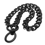 Dog Choke Collar 12mm Chain Collar Stainless Steel Heavy Duty Cuban Link Dog Chain with Big Ring