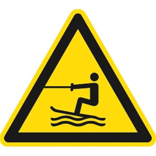 Schild Warnung vor Wasserski-Bereich ISO 20712-1, Alu, 400 mm SL