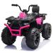 2 Seater 24V Kids Ride on Electric ATV Quad w/ 400W Powerful Engine 9AH Large Battery Powered 4 Wheeler w/ 4 Spring Suspension Music 4.9mph Max for 3-8 Years Rose Pink