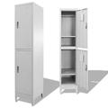 Anself Locker Cabinet with 2 Storage Compartments and Lockable Doors Metal File Office Cabinet for Company Changing Room Sports Room School Gray 15 x 17.7 x 70.9 Inches (W x D x H)