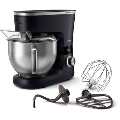 PHILIPS Küchenmaschine "HR7962/01", schwarz, B:36cm H:34,5cm T:17,6cm, Küchenmaschinen, ProKnead Technologie, inkl. Knethaken, Schneebesen und Quirl