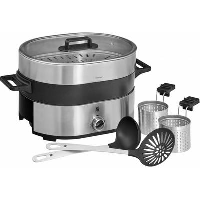WMF Dampfgarer "Lono Hot Pot & Dampfgarer", silber (cromargan), B:46cm H:25,5cm T:28cm, Dampfgarer, 3,6l, mit Garkörbchen, spülmaschinengeeignete Bestandteile Image