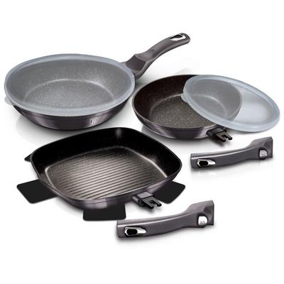 5 Pc Frying Pan Set With Grill A...