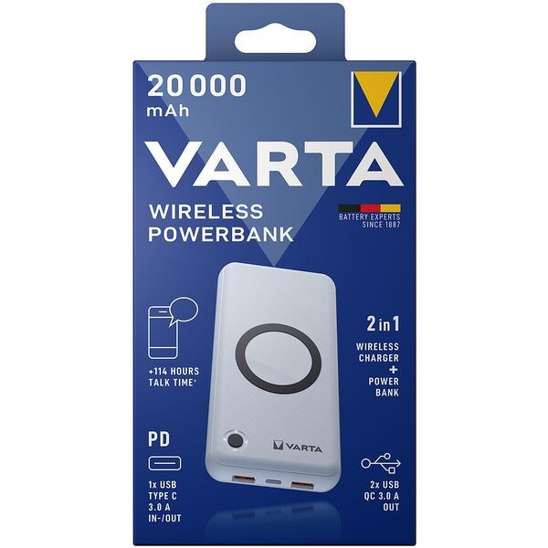 Varta Zusatzakku »Wireless Power Bank« 20.000 mAh weiß Image