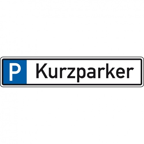 Schild I Parkplatzreservierungsschild Kurzparker, mit Befestigungsset 2, 520x110mm Image
