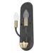 Hunter Fan Merlin Aluminum Candle Wall Light Metal in Yellow/Black | 14 H x 4.25 W x 3.5 D in | Wayfair 19801