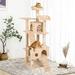 Pefilos 69 Cat Tree for Large Cats Indoor Cat Tower for Cozy Plush Perches Multi-Level Cat Condo Play House Beige