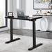 Inbox Zero Khrystyne Height Adjustable Glass Standing Desk w/ Built in Outlets Glass/Metal in Black | 45.08 W x 23.15 D in | Wayfair