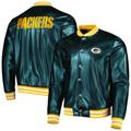 Men's The Wild Collective Green Bay Packers Metallic Bomber Full-Snap Jacket