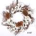 The Holiday Aisle® 24" Winter Christmas Front Door Sunburst Wreath, Pinecone White Berry Wreath Wood/Twig in Brown | 24 H x 24 W x 6 D in | Wayfair