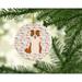 The Holiday Aisle® Merry Christmas Border Collie Red White Hanging Figurine Ornament Ceramic/Porcelain in Brown | 2.8 H x 2.8 W x 0.15 D in | Wayfair