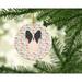 The Holiday Aisle® Merry Christmas Papillon Red White Hanging Figurine Ornament Ceramic/Porcelain in Black/Brown | 2.8 H x 2.8 W x 0.15 D in | Wayfair