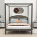 Latitude Run® Wooden Canopy Platform Bed w/ Headboard Wood in Black | 70 H x 62 W x 83 D in | Wayfair E5F8C599953B4736B5EF1FE84852FDFE