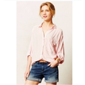 Anthropologie Tops | Anthropologie Pink La Vi Sam & Livi Pink Oversized Button Down Shirt Top Sz S | Color: Pink | Size: S