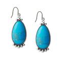 Lucky Brand Turquoise Statement Drop Earring - Women's Ladies Accessories Jewelry Earrings in Silver