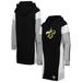 Women's G-III 4Her by Carl Banks Black New Orleans Saints Bootleg Long Sleeve Hoodie T-Shirt Dress