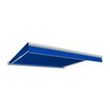 Awntech 14 ft. Key West Full Cassette Right Motorized Retractable Awning Bright Blue - 120 in.