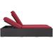 Modern Contemporary Urban Design Outdoor Patio Balcony Chaise Lounge Chair Red Rattan