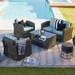 3 in. Nefeli Resin Wicker Patio Conversation Set with Cushions - 4 Piece