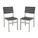 Home Square Aluminum Frame Patio Dining Side Chair in Espresso - Set of 2