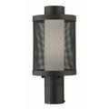 1 Light Outdoor Post Top Lantern in Contemporary Style 7 inches Wide By 15 inches High-Textured Black Finish Bailey Street Home 218-Bel-4188677