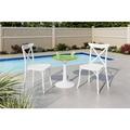 Strata Furniture 2 Xenia Polypropylene Chairs & Sprout Table in White/Green