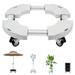 DEWEL Plant Caddy with Wheels Adjustable 15-20 inch Plant Stand Heavy Duty Garden Rolling Plant Dolly Flower Pot Caddy Round Planter Dolly with Casters for Indoor Outdoor White