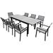 Limari Home Marina Aluminum and Plywood Outdoor Dining Table Set in Gray