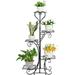 OUKANING 5 Tier Plant Stands Indoor Metal Plant Shelf Stand Flower Pots Holder Outdoor Multilayer Potted Planters Display Rack