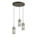 Woodbridge Lighting Tube 3-Light Metal Steel Cluster Pendant in Bronze