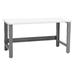 24 x 60 x 30 to 36 in. Adjustable Height Roosevelt Workbenches with Formica Laminate Top Gray & White