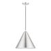 1 Light Pendant in Modern Style-18 inches Tall and 14 inches Wide-Brushed Aluminum/Polished Chrome Finish Bailey Street Home 218-Bel-4828720