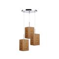 Woodbridge Lighting Light House 3-Light Bamboo Cluster Pendant in Satin Nickel