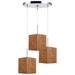 Woodbridge Lighting Light House 3-Light Bamboo Cluster Pendant in Satin Nickel