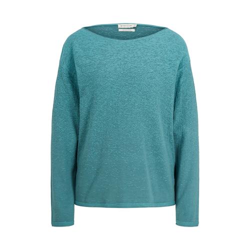 TOM TAILOR Damen Strickpullover mit Farbverlauf, blau, Farbverlauf / Dip-Dye, Gr. XL