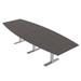 Skutchi Designs, Inc. 10 Ft Modular Boat Shaped Conference Table w/ T-Bases Wood/Metal in Black | 29 H x 120 W x 45 D in | Wayfair