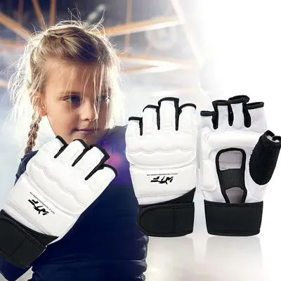 Gants de boxe demi-doigts pour adultes et enfants protection sac de sable entraînement karaté