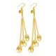 Boucles d'oreilles pompon en or pur pour femmes goutte remplie d'or bijoux de carillon cadeau de