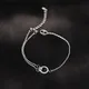 ANENJERY lune étoile Imitationn perle Bracelet à breloques 925 argent Sterling dégradé pierre de