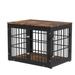 Tucker Murphy Pet™ Dog Crate Furniture, Dog Kennel Double Doors Heavy Duty Dog Cage End Table in Black/Brown | 30.1 H x 40.1 W x 29.1 D in | Wayfair