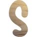Wooden Letter S Blank Craft Paintable 12 Wall Hanging Wood Alphabet Letter Shadow Beamer