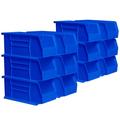 Akro-Mils Stackable Storage Bins AkroBins 30230 Stacking Organizer 11 x5 x5 Blue 12-Pack