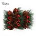 Sufanic 72Pcs Artificial Flower Christmas Green Red Berry Pine Cone Holly Branch Home Decor