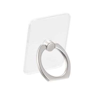 Transparent Phone Ring Holder, Clear Finger Grip Stand (Rectangle Shape) - Transparent, Silver