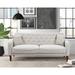 Modern Fabric Upholstered Sofa, Sturdy Solid Wood Frame, Tufted Backres, Rubber Wood Feet, Square Armrests