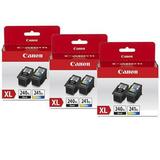 3 Pack PG-240 XL Black & CL-241 XL Color Ink Cartridge Value Pack for Select PIXMA MG MX TS Series Printers