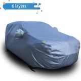 6-Layer Heavy Duty Outdoor Cover for Sedans, Waterproof, UV Protection - Sedan （195-204" Long)