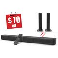 DR. J Professional Soundbar for TV 120W Sound Bar with Subwoofer 2.2 CH Bluetooth 5.0 Wired & Wireless 3D Surround Speakers with Remote Control Optical/HDMI/AUX/USB Connect