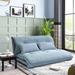 Polyester Tufted Upholstered Convertible Futon Sofa Bed for Compact Living Space, Apartment, Dorm, Adjustable Headrest